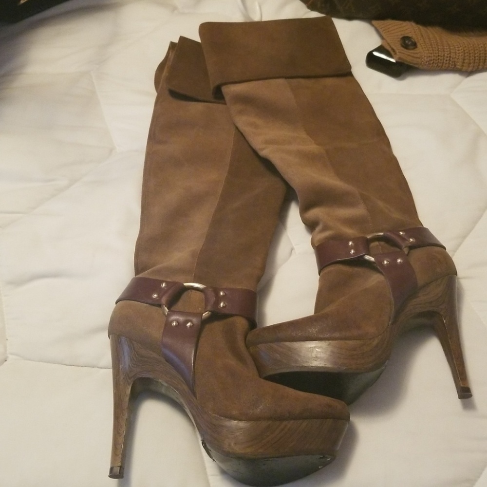 Brown knee high boots Jessica Simpson